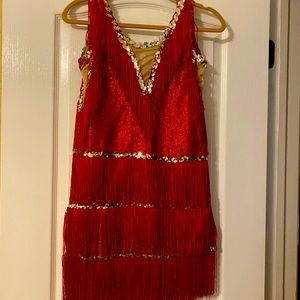 Red flapper dress